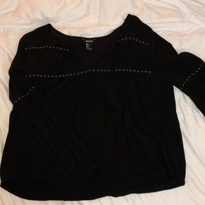 Studded long sleeve blouse